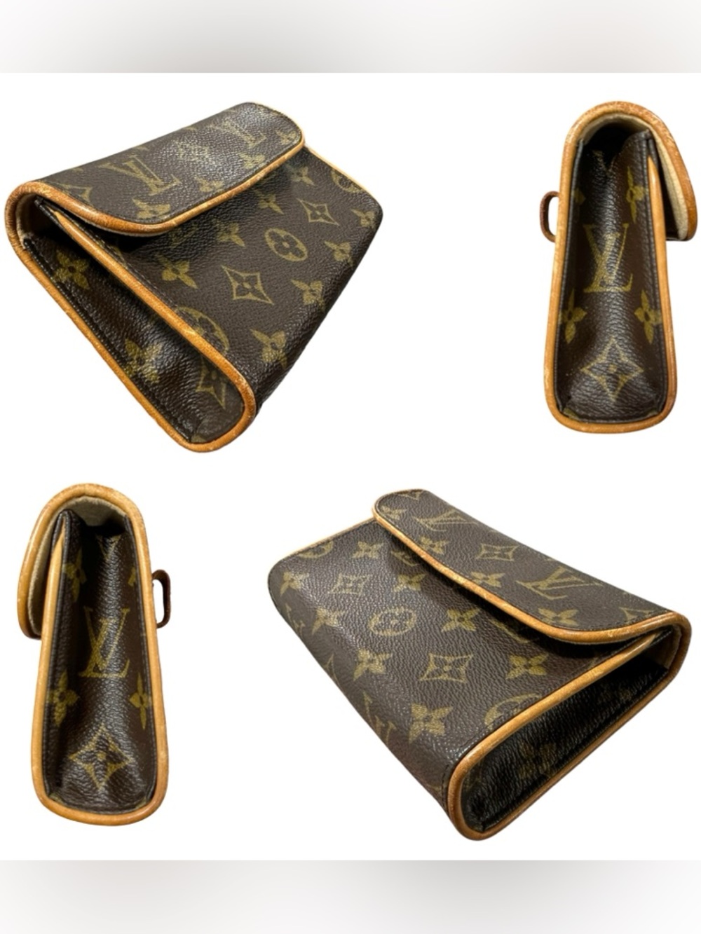 Louis Vuitton Monogram Florentine Leather & Vachetta Pochette Belt Bag XS - Picture 11 of 15